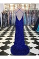 Velvet Sequin Long Sweep Train Sleeveless V-Neck Prom Dress / Evening Dress Sheffield