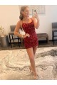 Velvet Sequin Sheath Short Sleeveless Spaghetti Straps Prom Dress / Evening Dress Sheffield