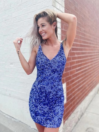 Velvet Sequin Sheath Short Sleeveless Velvet Sequin Evening Dress Sheffield