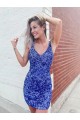 Velvet Sequin Sheath Short Sleeveless Velvet Sequin Evening Dress Sheffield
