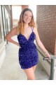 Velvet Sequin Sheath Short Sleeveless Velvet Sequin Cocktail Dress / Prom Dress Sheffield