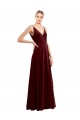 Stretch Velvet A-Line Long Sleeveless V-Back Bridesmaid Dress / Evening Dress Sheffield