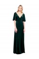 Stretch Velvet A-Line Long Flutter Sleeves V-Back Prom Dress / Bridesmaid Dress Sheffield