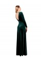 Stretch Velvet A-Line Long Long Sleeves Open Back Black Tie Prom Dress / Bridesmaid Dress Sheffield