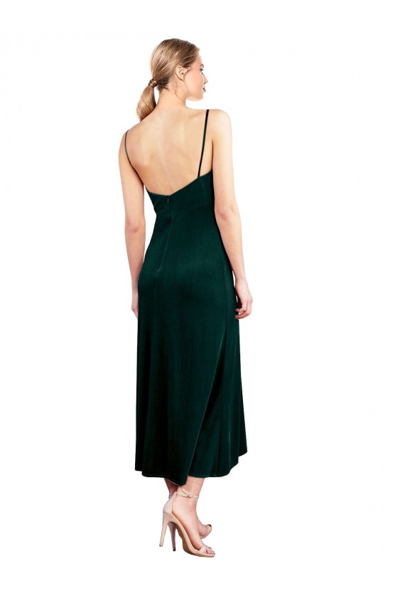 Stretch Velvet A-Line Midi Length Sleeveless Low Back Prom Dress / Bridesmaid Dress Sheffield
