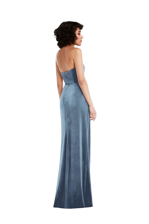 Stretch Velvet Sheath Long Sleeveless Low Back Formal Evening Gown / Prom Dress / Bridesmaid Dress Sheffield