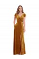 Stretch Velvet Sheath Long Cap Sleeves Formal Evening Gown / Prom Dress / Bridesmaid Dress Sheffield