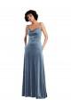 Stretch Velvet Sheath Long Sleeveless Criss Cross Open Back Semi Formal Evening Dress / Prom Dress / Bridesmaid Dress Sheffield