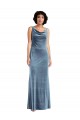 Stretch Velvet Sheath Long Sleeveless V-Back Evening Dress / Bridesmaid Dress Sheffield