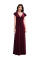 Stretch Velvet A-Line Long Flutter Sleeves Semi Formal Evening Dress / Prom Dress / Bridesmaid Dress Sheffield