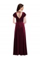 Stretch Velvet A-Line Long Flutter Sleeves Semi Formal Evening Dress / Prom Dress / Bridesmaid Dress Sheffield