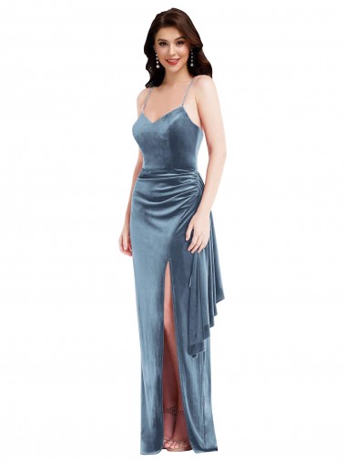 Stretch Velvet Trumpet Long Sleeveless Low Back Formal Evening Gown / Prom Dress / Bridesmaid Dress Sheffield