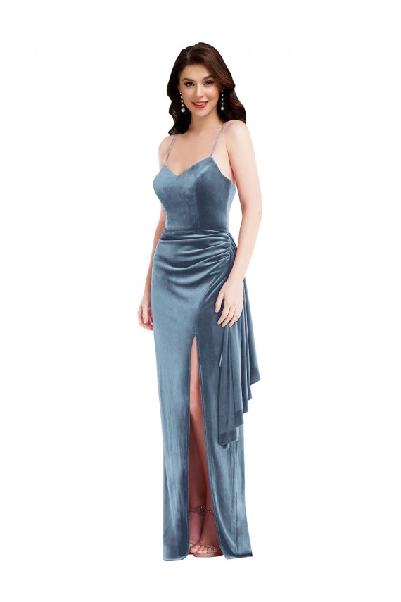 Stretch Velvet Trumpet Long Sleeveless Low Back Formal Evening Gown / Prom Dress / Bridesmaid Dress Sheffield