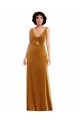 Stretch Velvet Trumpet Long Sleeveless V-Back Semi Formal Evening Dress / Prom Dress / Bridesmaid Dress Sheffield
