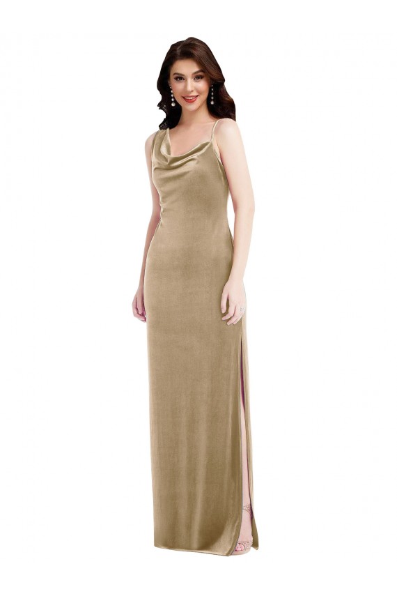 Stretch Velvet Sheath Long Sleeveless Black Tie Evening Gown / Prom Dress / Bridesmaid Dress Sheffield