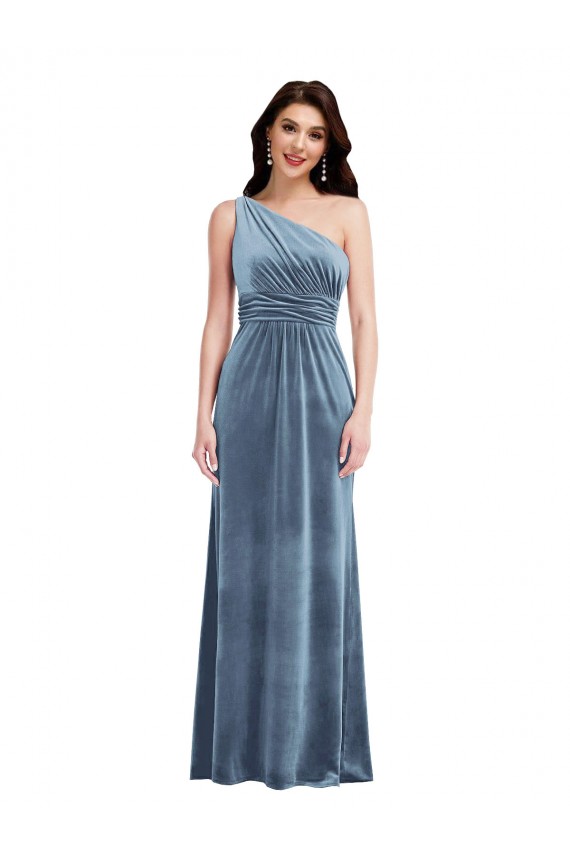 Stretch Velvet A-Line Long Sleeveless Bridesmaid Dress / Evening Dress Sheffield