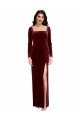 Stretch Velvet A-Line Long Long Sleeves Low Back Prom Dress / Bridesmaid Dress Sheffield
