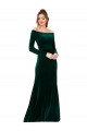 Stretch Velvet Sheath Long Long Sleeves Formal Evening Gown / Prom Dress / Bridesmaid Dress Sheffield