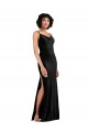 Stretch Velvet Column Long Sleeveless Low Back Black Tie Evening Gown / Prom Dress / Bridesmaid Dress Sheffield