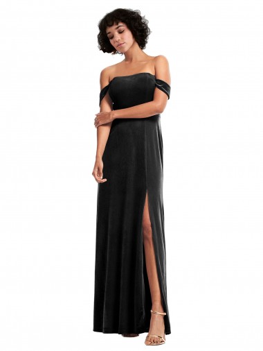 Stretch Velvet A-Line Sleeveless Black Formal Evening Gown / Prom Dress / Bridesmaid Dress Sheffield