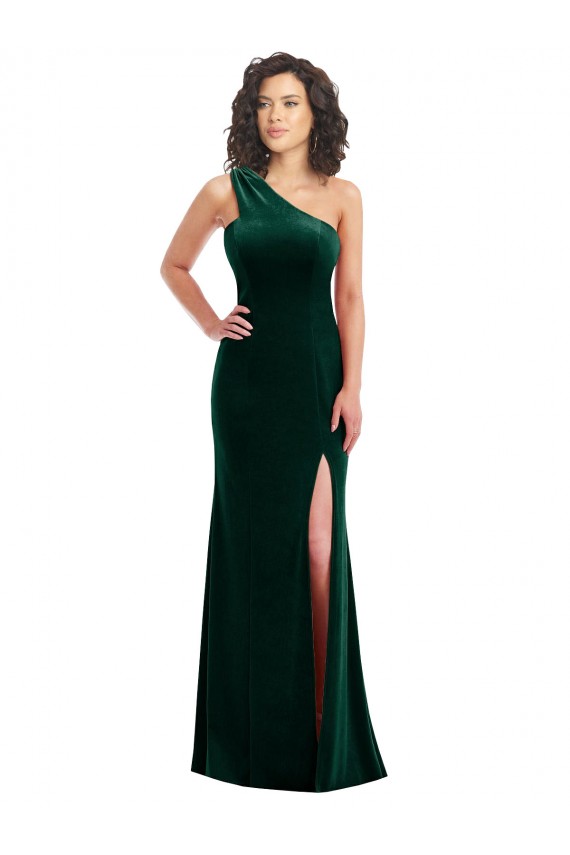 Stretch Velvet Trumpet Long Sleeveless Black Tie Prom Dress / Bridesmaid Dress Sheffield