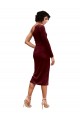 Stretch Velvet A-Line Midi Length Long Sleeves Burgundy Prom Dresses Sheffield