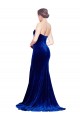Stretch Velvet Mermaid Sweep Train Sleeveless Low Back Front Slit Prom Dresses Sheffield