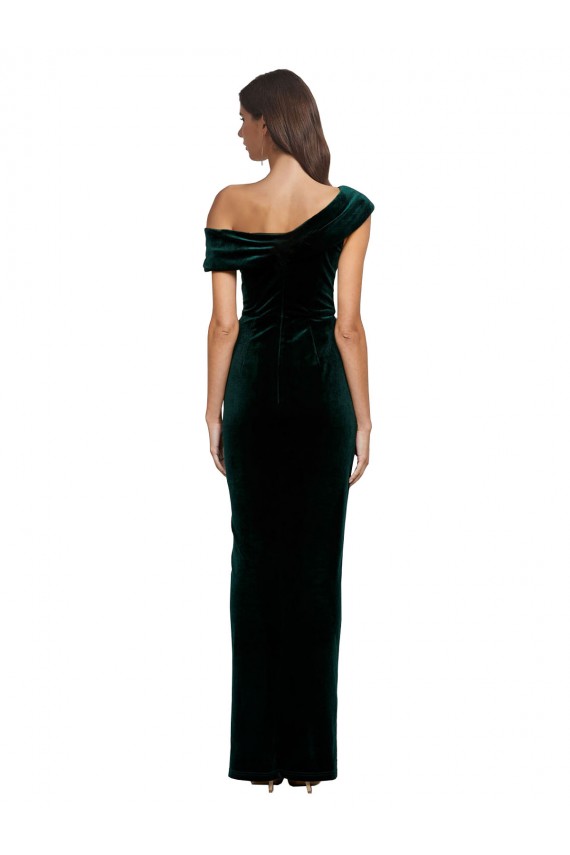 Stretch Velvet Sheath Long Sleeveless High Low Evening Gown / Prom Dress / Bridesmaid Dress Sheffield