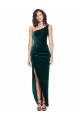 Stretch Velvet Sheath Long Sleeveless Low Back High Low Evening Gown / Prom Dress / Bridesmaid Dress Sheffield