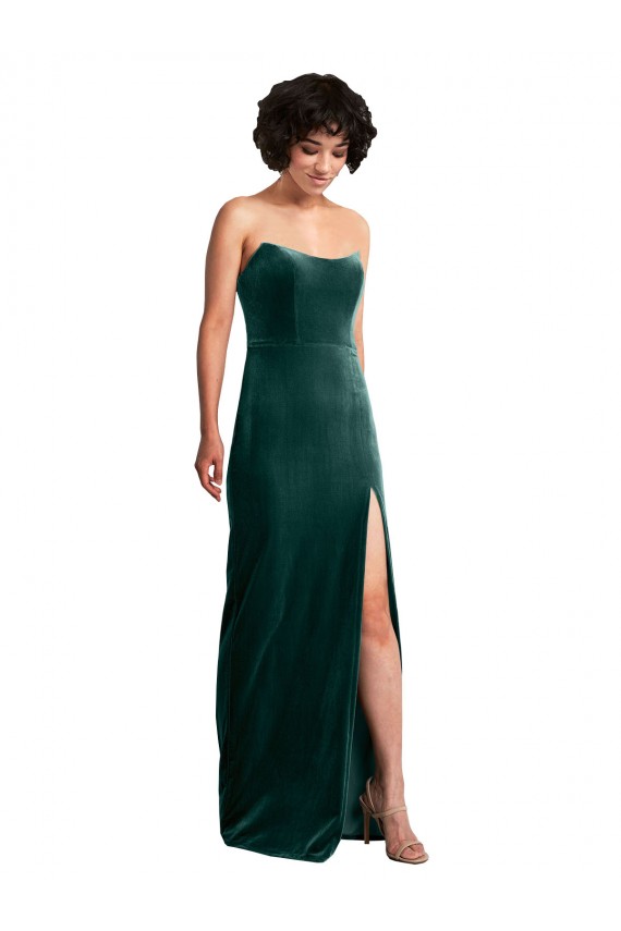 Stretch Velvet Sheath Long Sleeveless Low Back Black Tie Evening Gown / Prom Dress / Bridesmaid Dress Sheffield
