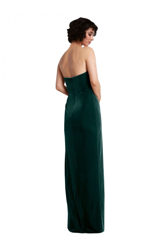Stretch Velvet Sheath Long Sleeveless Low Back Black Tie Evening Gown / Prom Dress / Bridesmaid Dress Sheffield