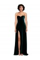 Stretch Velvet A-Line Sweep Train Sleeveless Low Back Semi Formal Evening Dress / Prom Dress / Bridesmaid Dress Sheffield