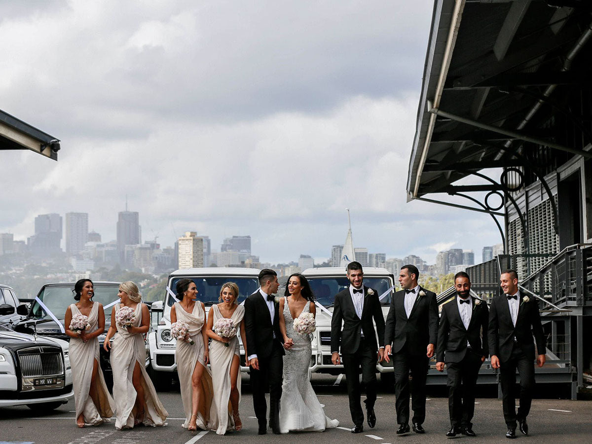 Full Length Luxe Chiffon Long Champagne bridesmaid dresses Sheffield with Sexy High Slit and Front Ruffles